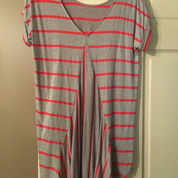 Anthropologie Pure&Good highlow gray/orange shirt - Picture 3 of 3